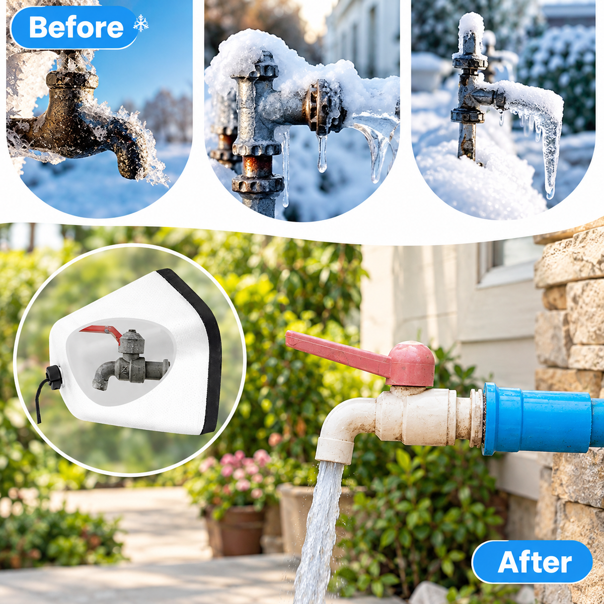 Winter Outdoor Faucet Covers – 3 Pack